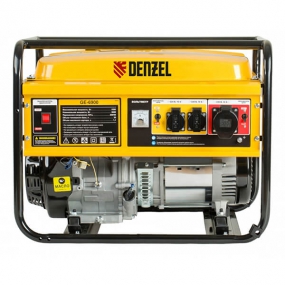 Генератор бензиновый GE 6900, 5,5 кВт, 220 В/50 Гц, 25 л, ручной старт Denzel 94637