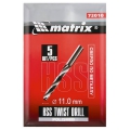 Сверло по металлу 11х133х87 мм, HSS, ц/хв., 5 шт Matrix 72010