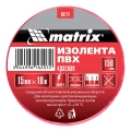Изолента ПВХ 15 мм х 10 м, красная Matrix 88772