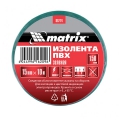 Изолента ПВХ 15 мм х 10 м, зеленая Matrix 88774
