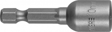 Бита STAYER PROFI с торцовой головкой, Нат-драйвер , магнитная, тип хвостовика - E 1/4 , длина 48 мм, 10мм, 1шт 26390-10