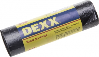 Мусорные мешки DEXX 60л, 20шт, чёрные 39150-60