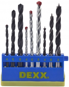DEXX по металлу d 4-6-8мм, по дереву d 4-6-8мм, по кирпичу d 4-6-8мм, сверла комбинированные 2970-H9_z01