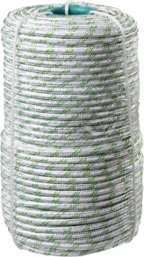Фал плетёный капроновый СИБИН 16-прядный с капроновым сердечником, диаметр 8 мм, бухта 100 м, 1000 кгс 50220-08