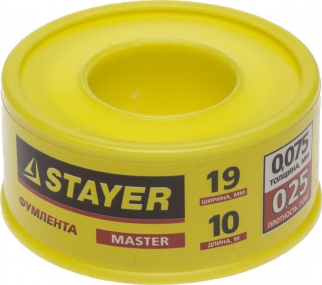 Фумлента STAYER MASTER , плотность 0,25 г/см3, 0,075ммх19ммх10м 12360-19-025
