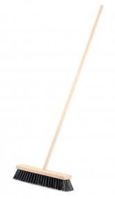 GRINDA EURO буковая колодка 40см, шлифованный черенок из берёзы 120см (d22мм) щетина 70мм, 5-рядная, уличная щётка с черенком (39251-400) 39251-400