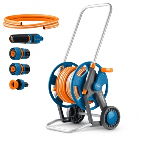 GRINDA HCK-25, шланг 25м x 1/2 , поливочный набор 4 предмета, усиленные колеса, телескопическая ручка, катушка со шлангом в комплект ProLine (428461) 428461