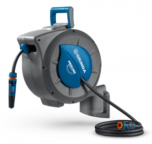 GRINDA HRA-20, шланг 20м x 1/2 , на поворотном кронштейне настенная, поливочный набор 4 предмета, катушка автоматическая со шлангом ProLine (428470) 428470