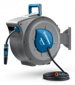 GRINDA HRA-30, шланг 30м x 1/2 , на поворотном кронштейне настенная, поливочный набор 4 предмета, катушка автоматическая со шлангом ProLine (428471) 428471