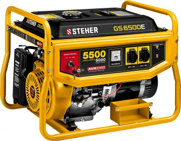 GS-6500Е бензиновый генератор с электростартером, 5500 Вт, STEHER GS-6500Е
