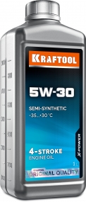 KRAFTOOL 5W-30, 1 л, зимнее полусинтетическое масло для 4-тактных двигателей (41511-1) 41511-1