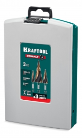 KRAFTOOL COBALT 3 шт., 4-32мм, азотирование, винтовая спираль, набор сверл ступенчатых(29691-4-32-H3) 29691-4-32-H3