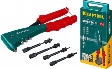 KRAFTOOL Combo2-M6 комбинированный заклепочник в кейсе 31180