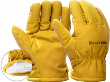 KRAFTOOL EXTREM WINTER от мех. воздействий, XL, утеплённые, кожаные перчатки (1137-XL) 1137-XL