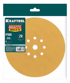 KRAFTOOL Giraffe GOLD-9 225 мм, Р180, шлифовальный круг на липучке, 9 отв. (35651-180) 35651-180