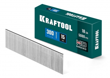 KRAFTOOL гвозди тип 300 (47/J/ F), 15 мм, калибр 18GA. 5000 шт (31785-15) 31785-15