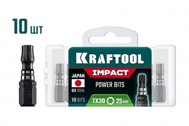 KRAFTOOL Impact TX 30, 25 мм, 10 шт, ударные биты (26195-30-25-S10) 26195-30-25-S10