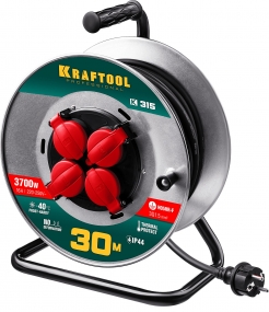 Силовой удлинитель K-315, КГ 3х1.5, 30м, 3700Вт, IP44 KRAFTOOL 55085-30_z01