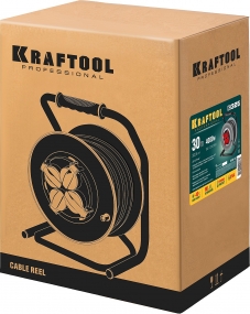 Силовой удлинитель на стальной катушке KRAFTOOL КГ 3х2.5 30м 4000Вт IP44, K-325 55086-30