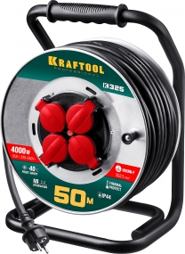 Силовой удлинитель K-325, КГ 3х2.5, 50м, 4000Вт, IP44 KRAFTOOL 55086-50