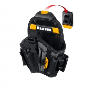 KRAFTOOL KH-17 большая, с быстросъёмным креплением, FastClip, 17 карманов и петель, кобура для шуруповерта (38768) 38768