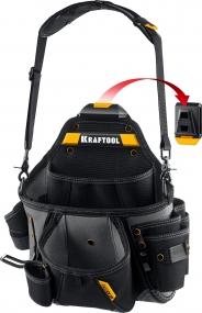 KRAFTOOL KPB-20 с быстросъёмным креплением FastClip, плечевой ремень, 20 карманов и петель, 320 х 310 мм, поясная сумка (38767) 38767