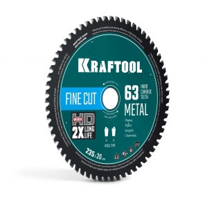 KRAFTOOL Metal Cut 235 х 30 мм, 63Т, диск пильный по металлу и стали (36954-235-30-63) 36954-235-30-63