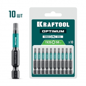 KRAFTOOL OPTIMUM TX 25, 50 мм, 10 шт, биты (26126-25-50-10) 26126-25-50-10