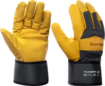 KRAFTOOL PANZER от мех. воздействий, XL, комбинированные, кожаные перчатки (11320-XL) 11320-XL