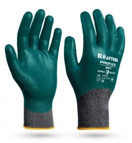 KRAFTOOL ProFlex Max, M (8), полный облив, эластичные перчатки, вспененное нитриловое покрытие, 15 класс (11240-M) 11240-M