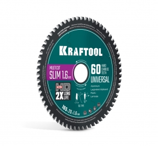 KRAFTOOL Slim multi cut 165 х 20 x 1.6 мм, 60Т, диск пильный по дереву (36957-165-20-60) 36957-165-20-60