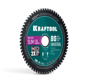KRAFTOOL Slim multi cut 190 х 30 x 1.6 мм, 80Т, диск пильный по дереву (36957-190-30-80) 36957-190-30-80