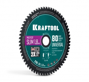 KRAFTOOL Slim multi cut 210 х 30 x 1.8 мм, 80Т, диск пильный по дереву (36957-210-30-80) 36957-210-30-80