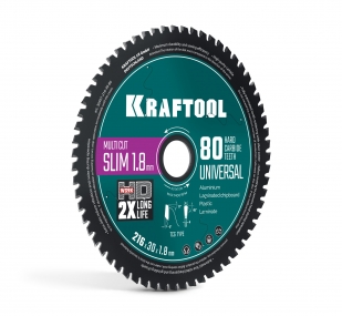 KRAFTOOL Slim multi cut 216 х 30 x 1.8 мм, 80Т, диск пильный по дереву (36957-216-30-80) 36957-216-30-80