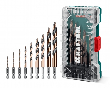 KRAFTOOL STEP POINT, 10 шт, набор сверл по металлу для винтовёртов и шуруповертов IMPACT READY (29653-H10) 29653-H10