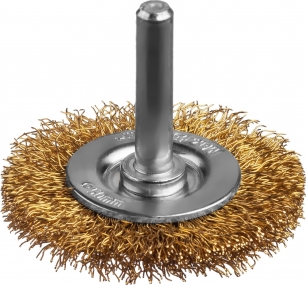Щетка дисковая для дрели, витая стальная латунированная проволока 0,3 мм, d=50 мм, MIRAX 35145-050 35145-050