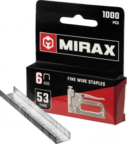 MIRAX 6 мм скобы для степлера узкие тип 53, 1000 шт 3153-06