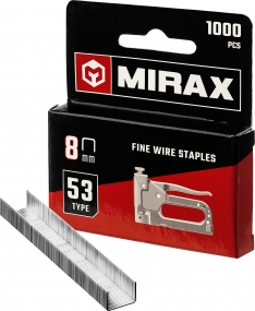 MIRAX 8 мм скобы для степлера узкие тип 53, 1000 шт 3153-08