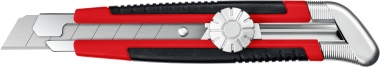 Нож обрезиненный с винтовым фиксатором, сегмент. лезвия 18 мм 09128