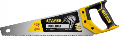 Ножовка многоцелевая (пила) Cobra TOOLBOX 350 мм, 11 TPI, мелкий прямой закаленный зуб, точный рез, STAYER 2-15091-45_z01