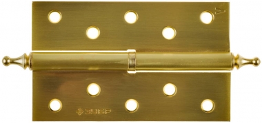 Петля дверная разъемная ЗУБР ЭКСПЕРТ , 1 подшипник, цвет мат. латунь (SB), левая, с крепежом, 125х75х2,5мм,2шт 37605-125-3L