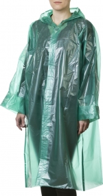 Плащ-дождевик STAYER 11610, полиэтиленовый, зеленый цвет, универсальный размер S-XL 11610