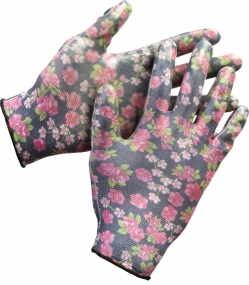 Садовые перчатки GRINDA, прозрачное нитриловое покрытие, чёрные, размер L-XL 11297-XL