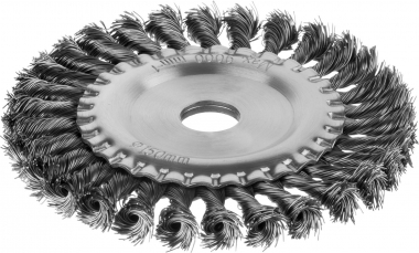 Щетка дисковая для УШМ, жгутированная стальная проволока 0,5 мм, d=150 мм, MIRAX 35140-150 35140-150