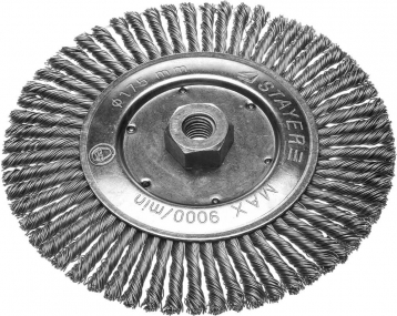 Щетка STAYER дисковая для УШМ, сплет в пучки стальн зак провол 0,5мм, 175мм/М14 35192-175