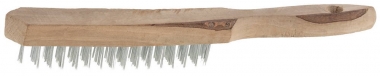Щетка ТЕВТОН стальная с деревянной рукояткой, 3 ряда 3503-3