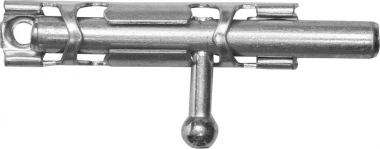 Шпингалет накладной стальной ЗТ-19305 , малый, покрытие белый цинк, 65мм 37730-65