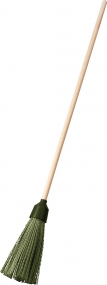 Круглая пластиковая метла на деревянном черенке СИБИН, 350х150мм, полипропилен, коническое резьбовое соединение 39225-1