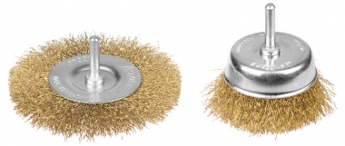 Набор щеток-крацовок для дрели, латунированная проволока 0,3мм, 2шт STAYER 35150-H2_z01