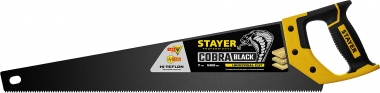 Ножовка универсальная (пила) Cobra BLACK 500 мм, 7TPI, тефлон покрытие, рез вдоль и поперек волокон, для средних заготовок, фанеры, ДСП, МДФ, STAYER 2-15081-50_z01